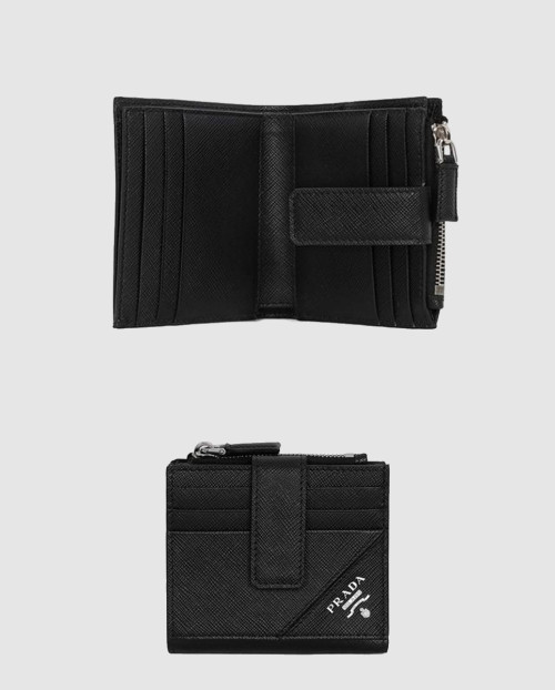 [PRADA-프라다]사피아노 및 가죽 카드 홀더 2MC066