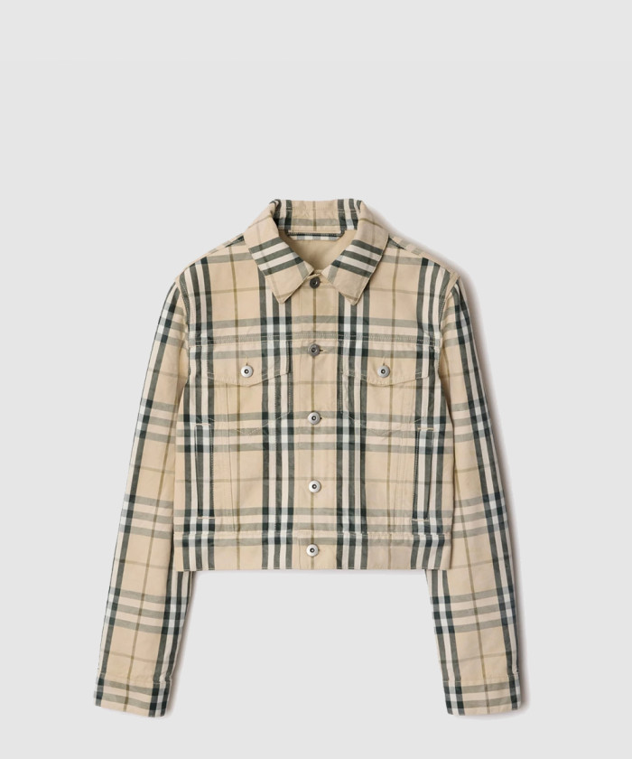 레플리카|이미테이션 burberry-버버리크롭-체크-데님-재킷-80975421