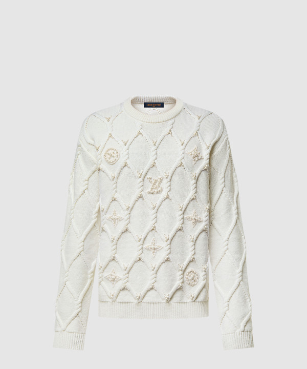 [LOUIS VUITTON-루이비통]엠벨리시드 케이블 니트 울 블렌드 풀오버 1AGJUX