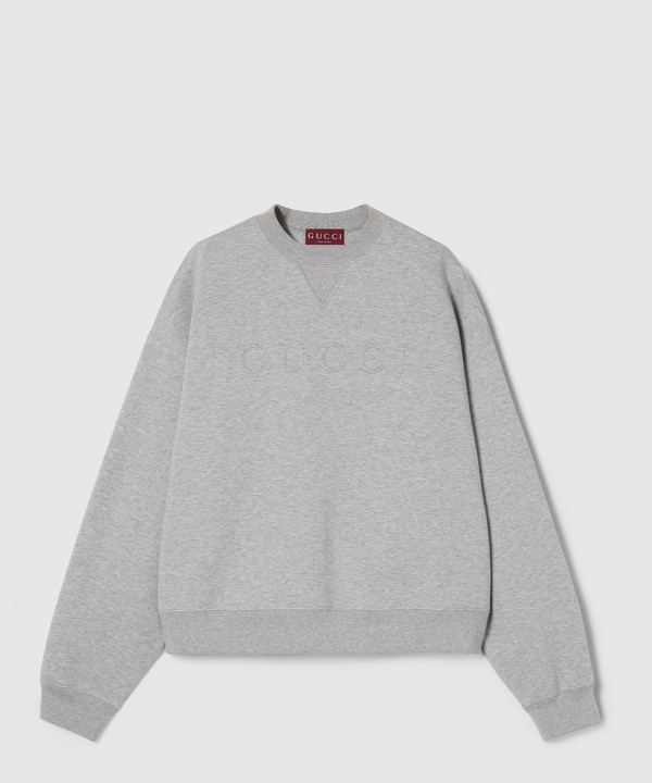 [GUCCI-구찌]코튼 저지 엠보스 스웨트셔츠 802787