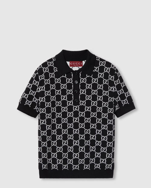 [GUCCI-구찌]리버서블 GG 울 자카드 폴로 셔츠 814273