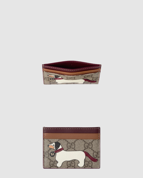 [GUCCI-구찌]강아지 디테일의 바이컬러 GG 카드 케이스 818769