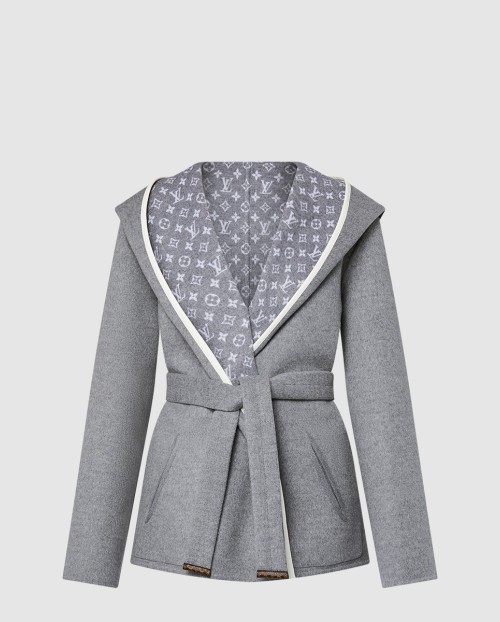 [LOUIS VUITTON-루이비통]리버서블 시그니처 쇼트 후드 랩 코트 1AGNYK