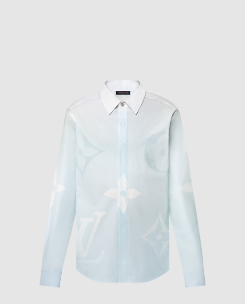 [LOUIS VUITTON-루이비통]모노그램 프린티드 롱 슬리브드 코튼 포플린 셔츠 1AFXVX