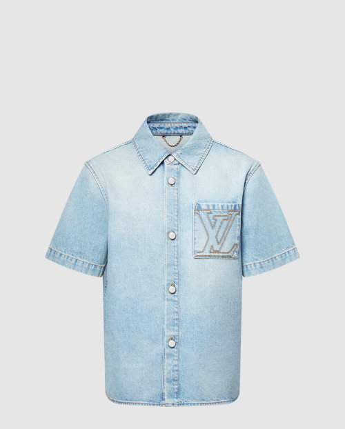 [LOUIS VUITTON-루이비통]쇼트 슬리브드 데님 셔츠 1AGJOR