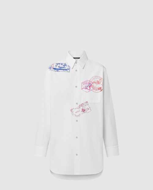 [LOUIS VUITTON-루이비통]트래블 스탬프 롱 셔츠 1AGAZ6