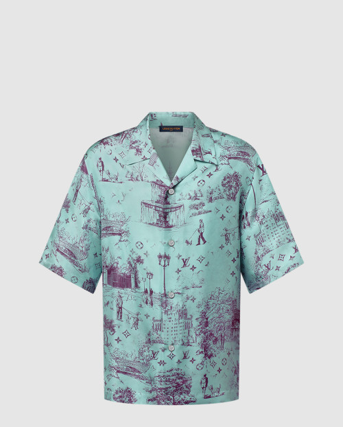 [LOUIS VUITTON-루이비통]프린티드 쇼트 슬리브드 실크 셔츠 1AGJO6