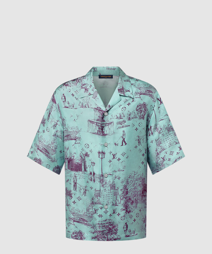 레플리카|이미테이션 louis-vuitton-루이비통프린티드-쇼트-슬리브드-실크-셔츠-1agjo6