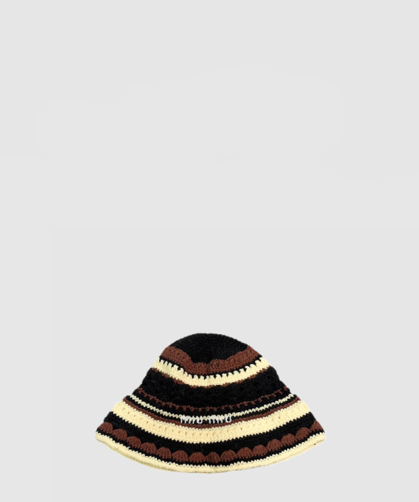 [MIUMIU-미우미우]니트 스트라이프 캡 5HC754