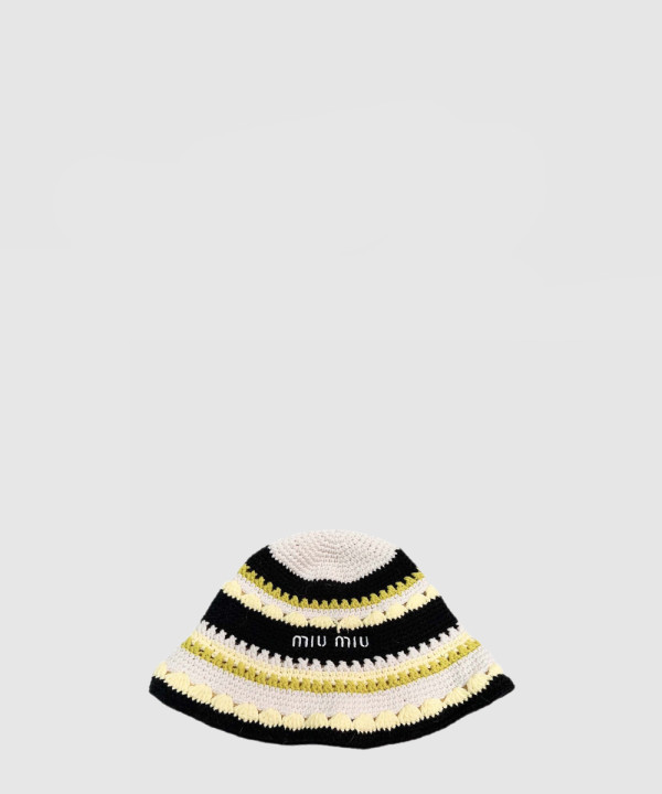 [MIUMIU-미우미우]니트 스트라이프 캡 5HC754