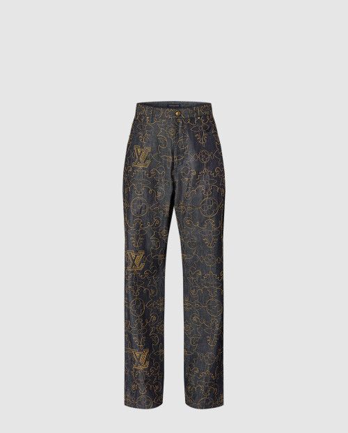 [LOUIS VUITTON-루이비통]엠브로이더드 데님 팬츠 1AFX92