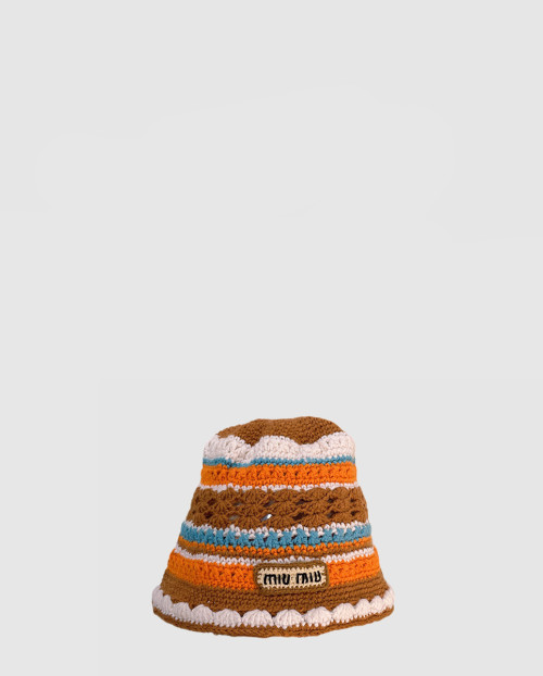 [MIUMIU-미우미우]니트 스트라이프 캡 5HC754