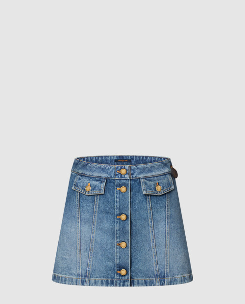 [LOUIS VUITTON-루이비통]버튼 업 데님 미니 스커트 1AGOTN