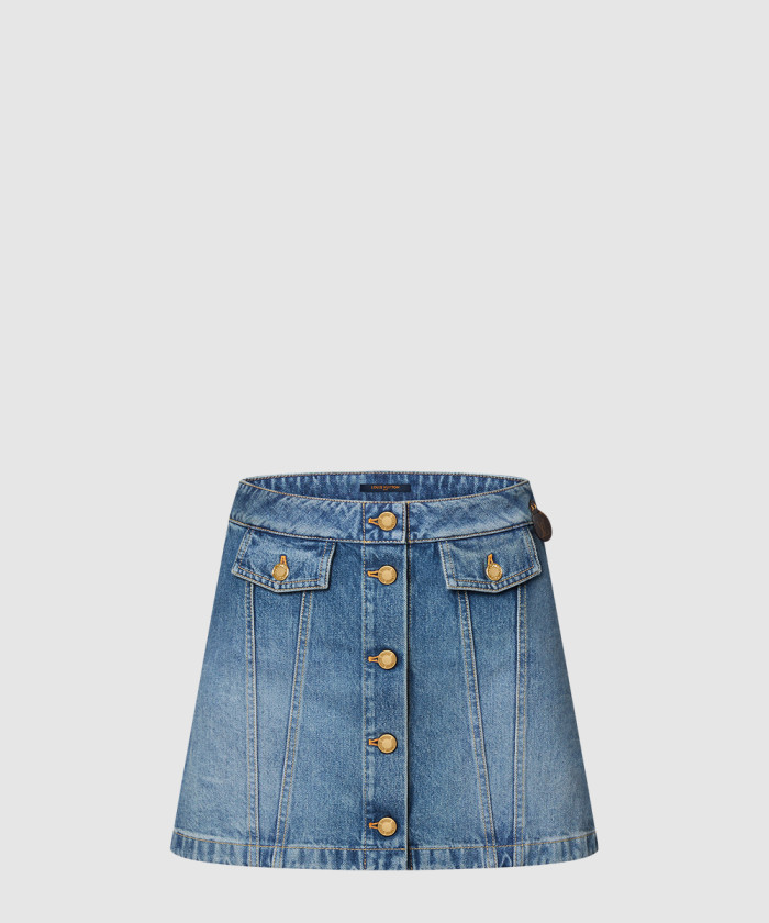 레플리카|이미테이션 louis-vuitton-루이비통버튼-업-데님-미니-스커트-1agotn