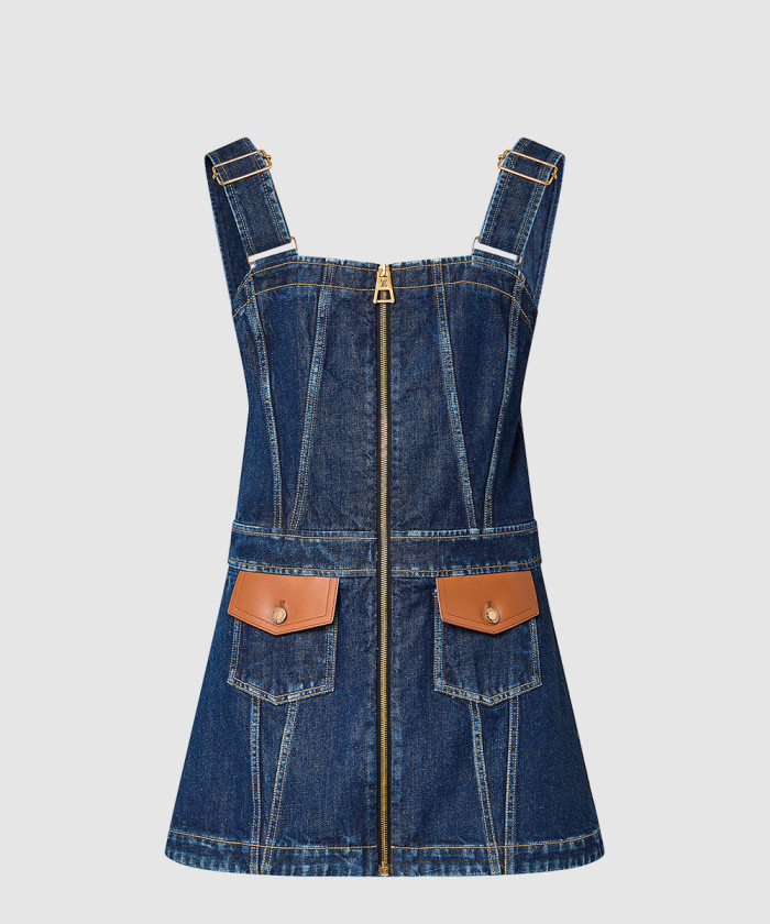 레플리카|이미테이션 louis-vuitton-루이비통레더-액센트-데님-미니-드레스-1ab6td