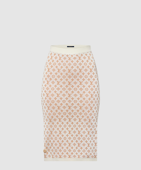 [LOUIS VUITTON-루이비통]모노그램 자카드 니트 스커트 1AFECT
