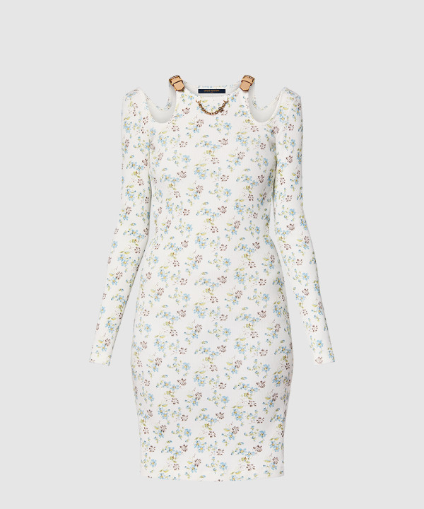 [LOUIS VUITTON-루이비통]플로럴 프린트 아일릿 스트랩 드레스 1AFGE4