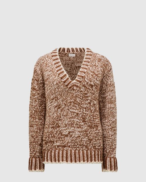 [MONCLER-몽클레어]울 블렌드 브이넥 스웨터