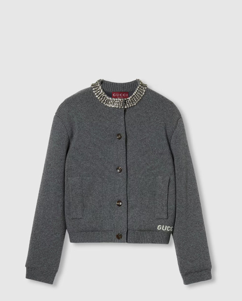 [GUCCI-구찌]패딩 리브 울 가디건 807741