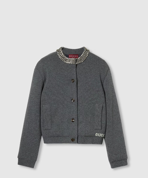 [GUCCI-구찌]패딩 리브 울 가디건 807741