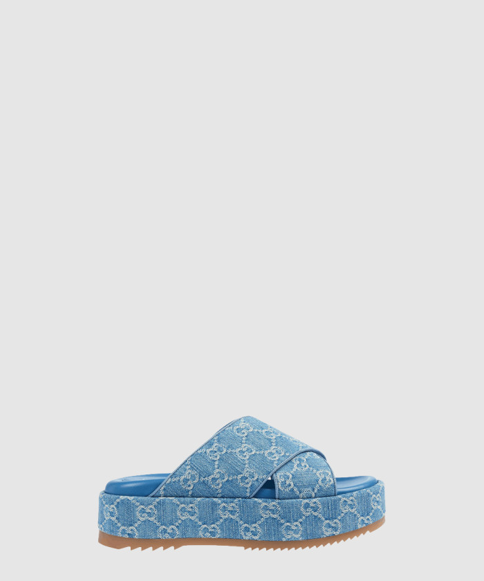 레플리카|이미테이션 gucci-구찌gg-모노그램-데님-슬리퍼-771560