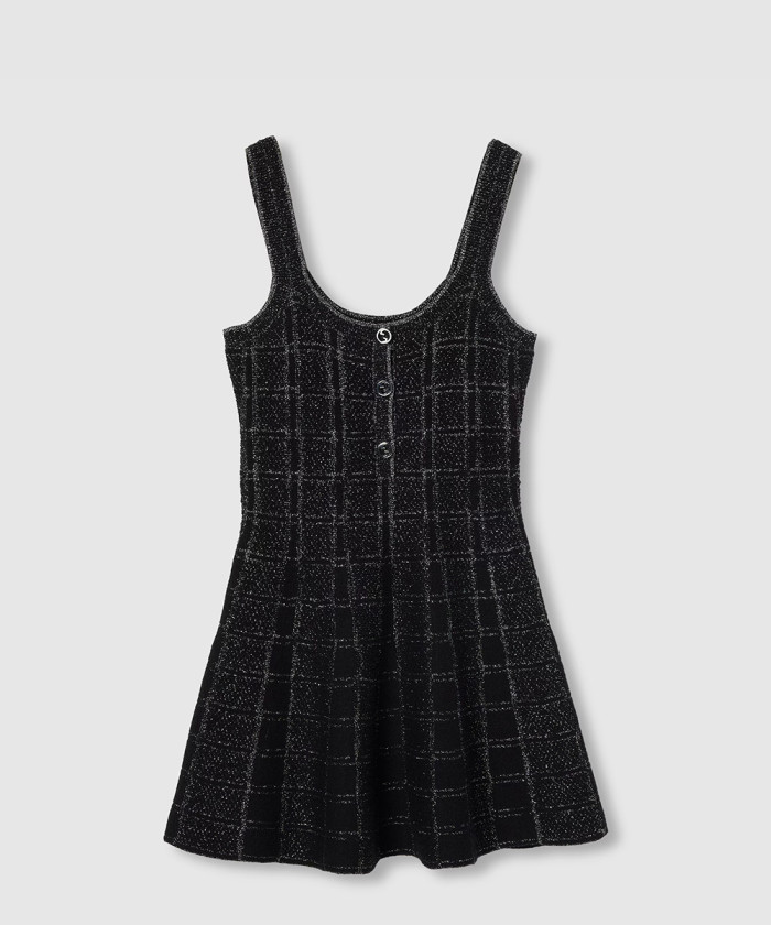 레플리카|이미테이션 gucci-구찌울-및-라메-체크-자카드-드레스-812132