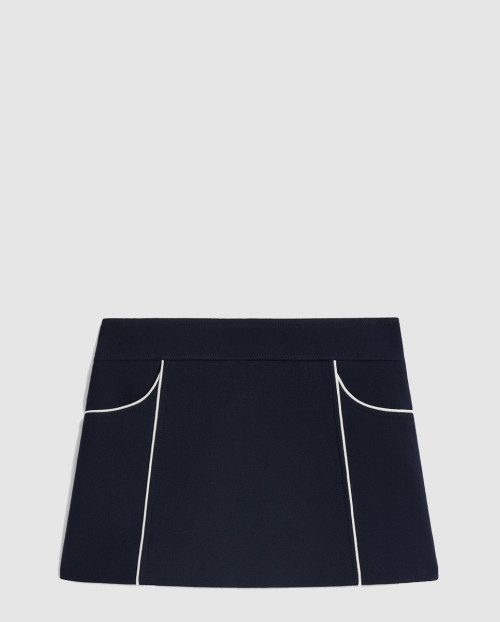 [CELINE-셀린느]플리츠 더블 레이어 울 미니 스윙 스커트 2J7656