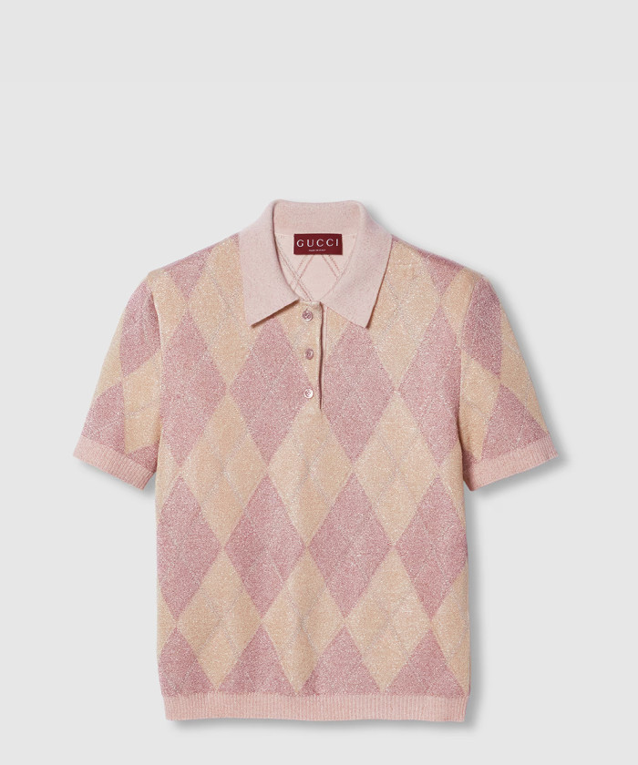 레플리카|이미테이션 gucci-구찌비스코스-라메-및-울-폴로-탑-815720