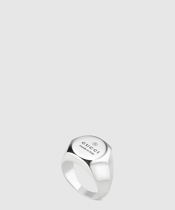 [GUCCI-구찌]로고 각인 와이드 반지 774755