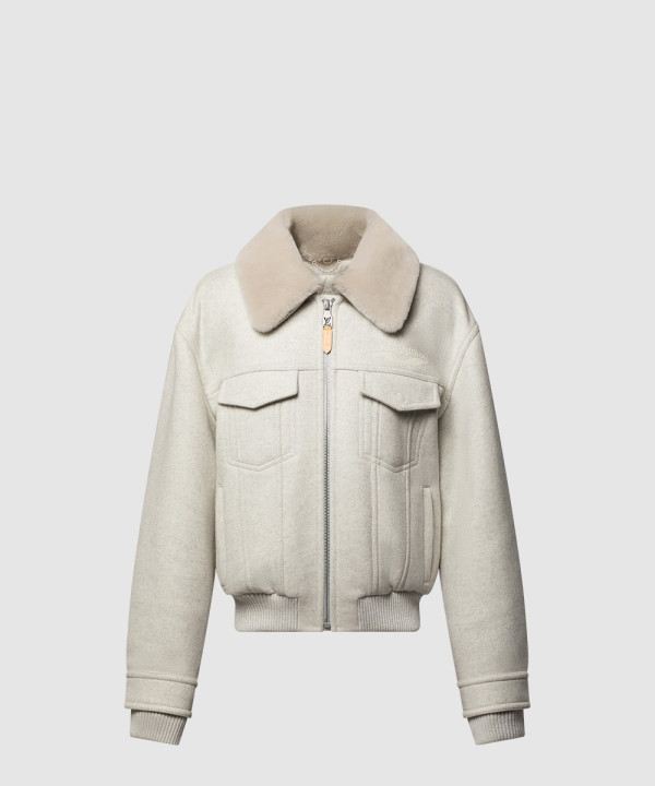 [LOUIS VUITTON-루이비통]울 블루종 위드 시어링 칼라 1AGIRY