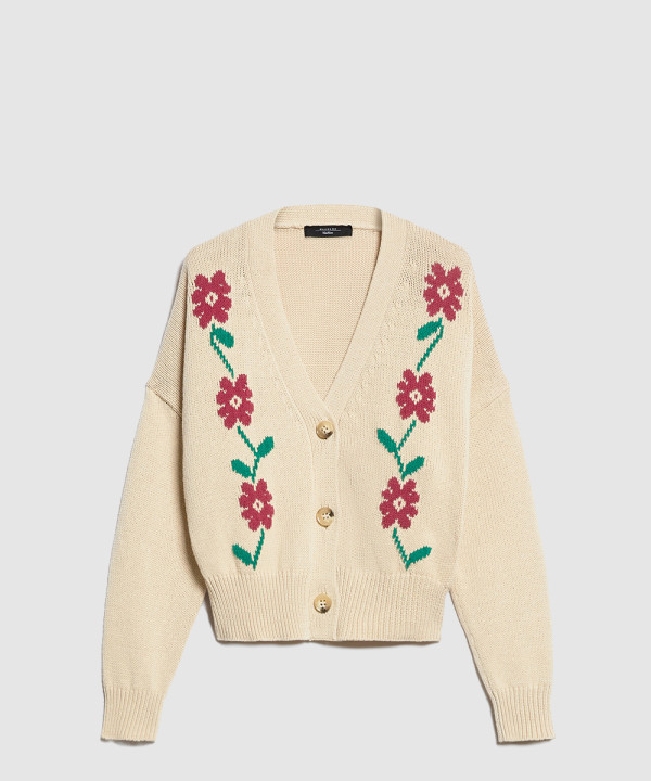 [MAXMARA-막스마라]인레이 디테일 코튼 가디건