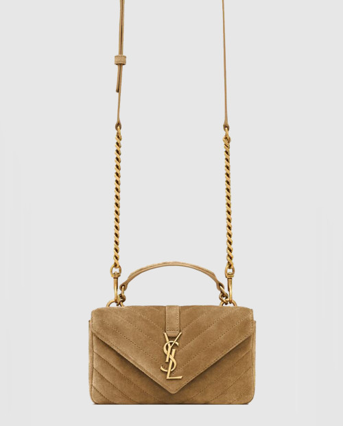 [SAINT LAURENT-생로랑]유광 크래클드 가죽 소재의 COLLEGE 미니 체인백 779430