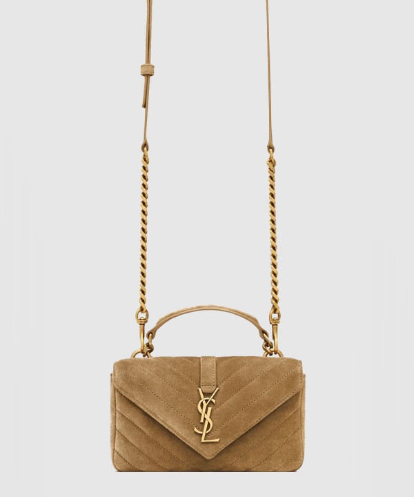 [SAINT LAURENT-생로랑]유광 크래클드 가죽 소재의 COLLEGE 미니 체인백 779430