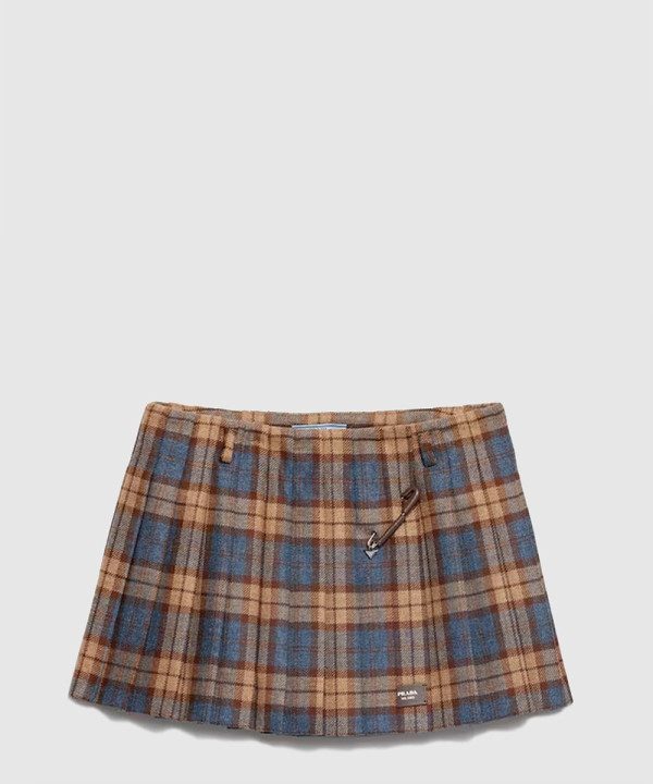 [PRADA-프라다]체크 울 트윌 미니 스커트 P106YE