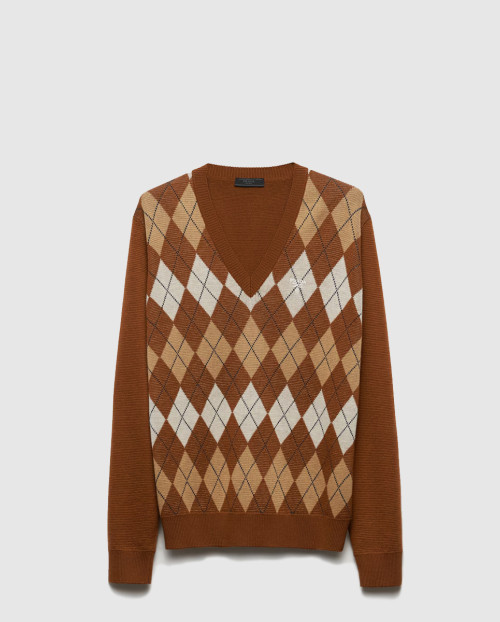 [PRADA-프라다]아가일 패턴의 울 스웨터 UMB842