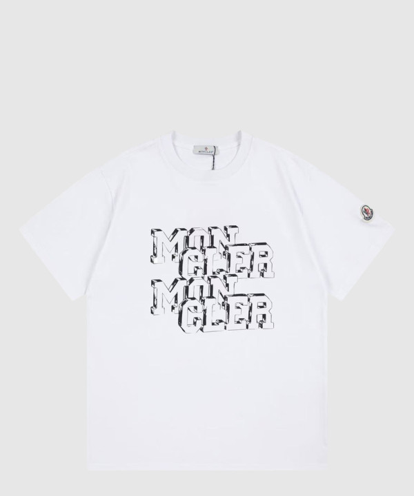 [MONCLER-몽클레어]로고 패치 코튼 티셔츠