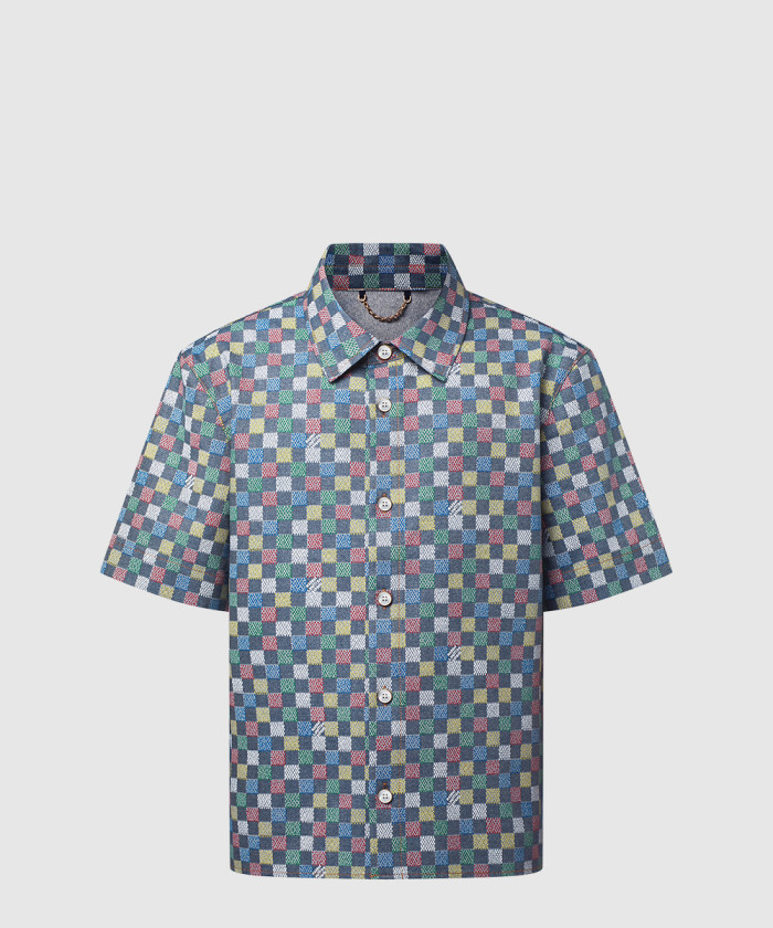 레플리카|이미테이션 louis-vuitton-루이비통다미에-샴브레이-쇼트-슬리브드-셔츠-1ahcii