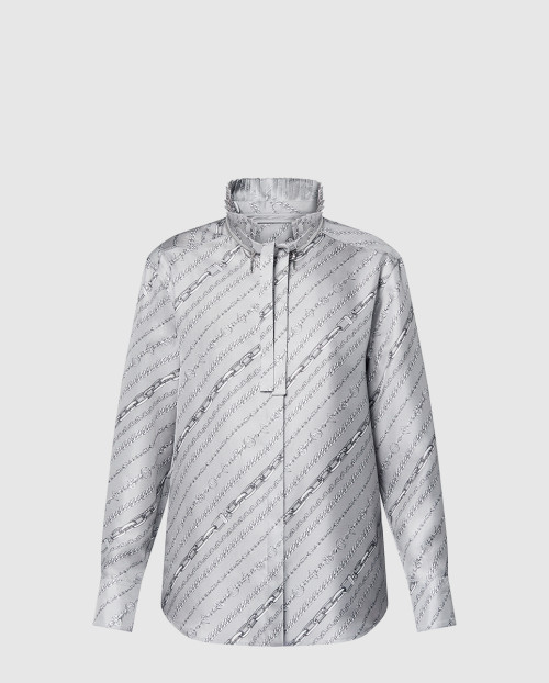 [LOUIS VUITTON-루이비통]플리츠 칼라 체인 프린트 셔츠 1AGOAX