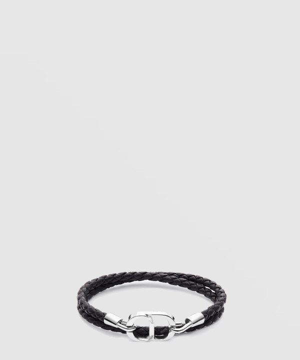 [DIOR-디올]CD Icon 브레이드 가죽 더블 팔찌 B1973