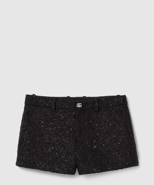 [GUCCI-구찌]라메 시퀸 트위드 쇼츠 817703