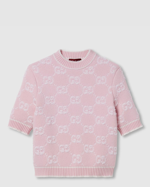 [GUCCI-구찌]GG 울 부클레 자카드 탑 ‎770059