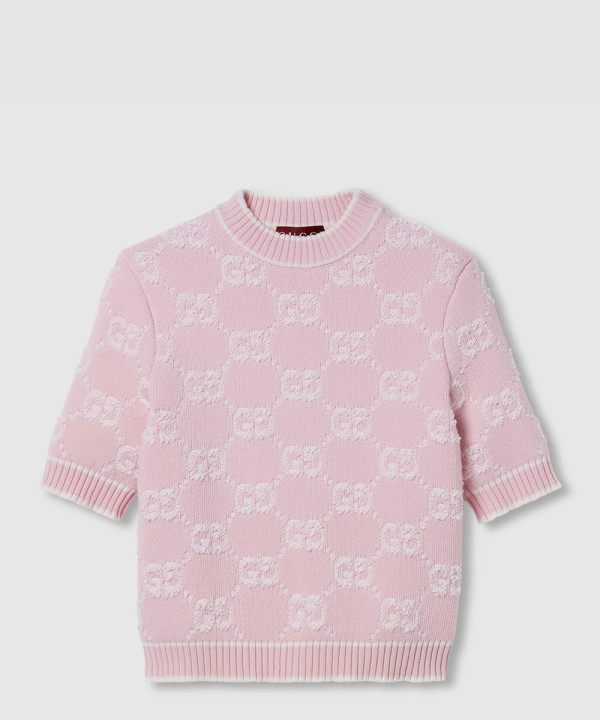 [GUCCI-구찌]GG 울 부클레 자카드 탑 ‎770059