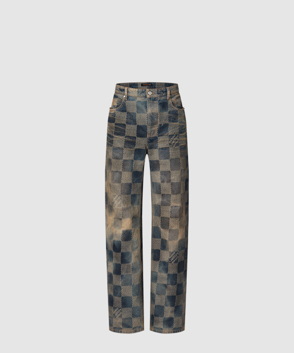 [LOUIS VUITTON-루이비통]다미에 워시드 데님 스케이트 팬츠 1AFX06