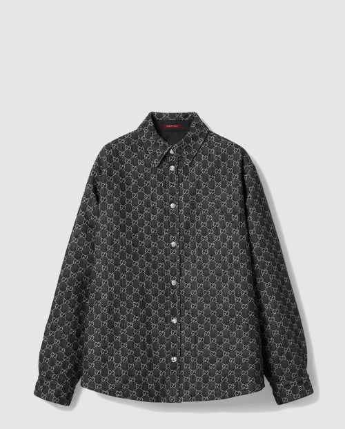[GUCCI-구찌]리버서블 울 및 GG 데님 셔츠 ‎766142