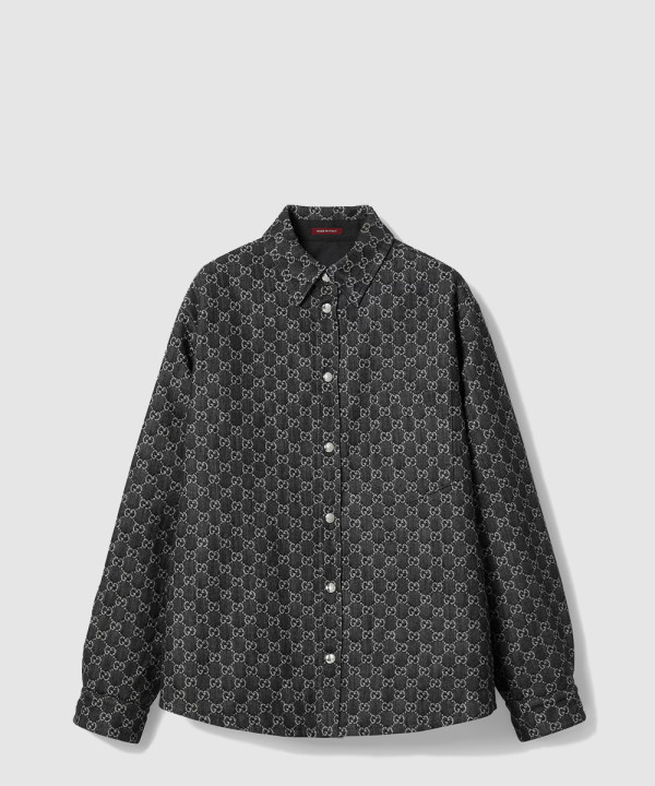 [GUCCI-구찌]리버서블 울 및 GG 데님 셔츠 ‎766142