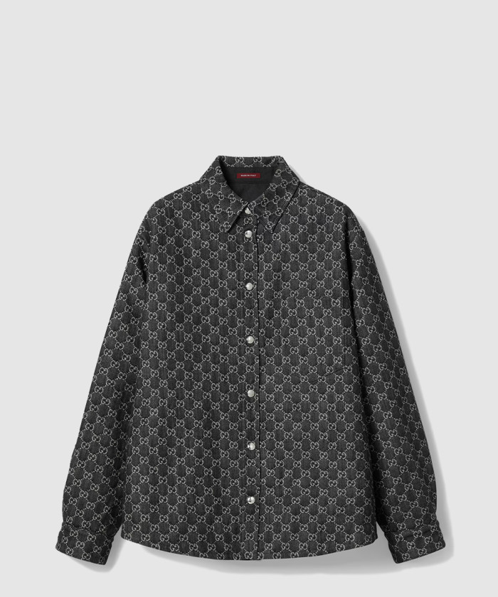 레플리카|이미테이션 gucci-구찌리버서블-울-및-gg-데님-셔츠-766142