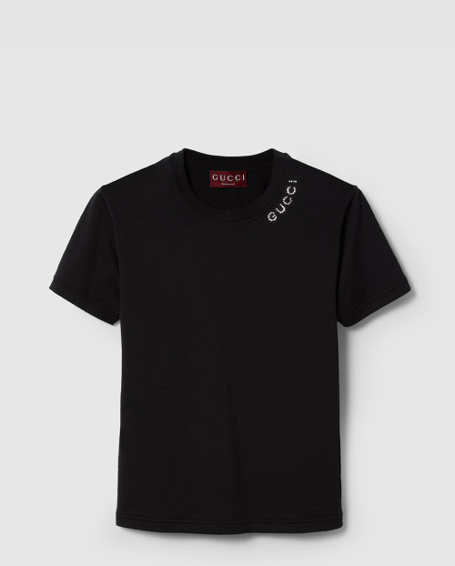 [GUCCI-구찌]크리스털 코튼 저지 티셔츠 787299