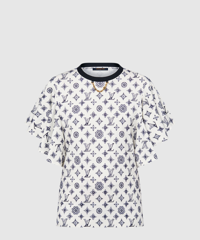 레플리카|이미테이션 louis-vuitton-루이비통모노그램-플라운스-슬리브-티셔츠-1agqb1
