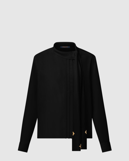 [LOUIS VUITTON-루이비통]플리츠 디테일 펜던트 칼라 셔츠 1AGP50