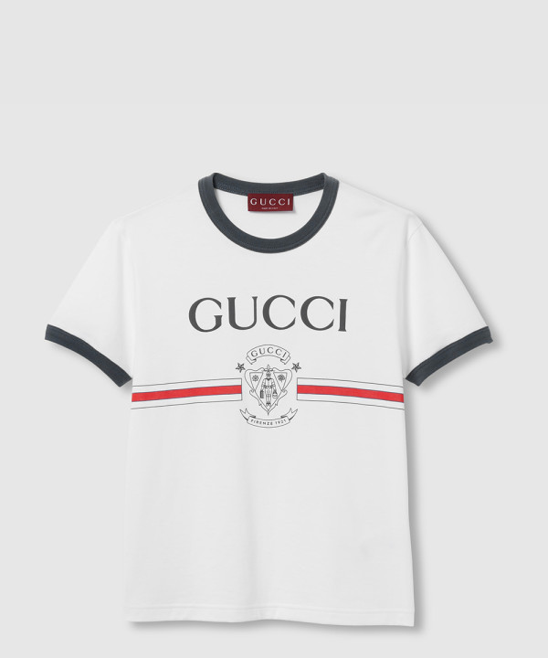 [GUCCI-구찌]프린트 디테일의 코튼 저지 티셔츠 813753